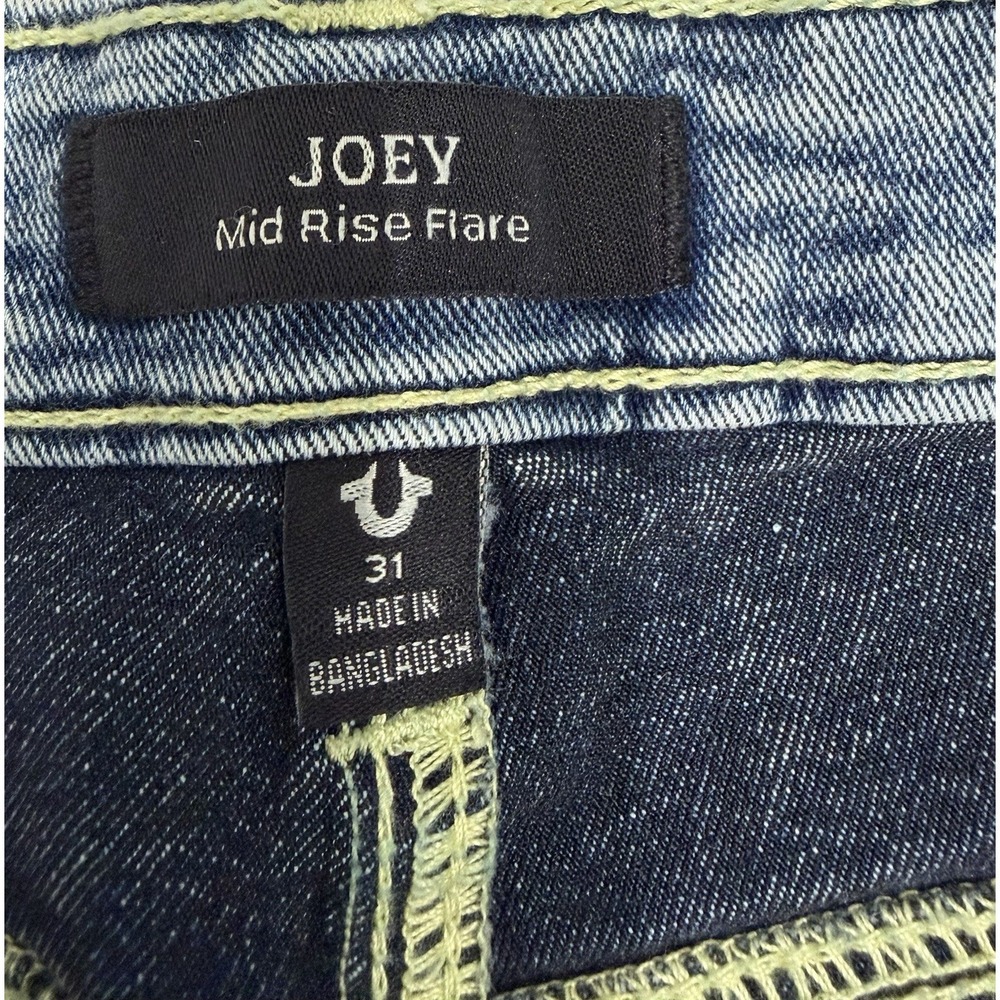 True Religion Joey Womens 31x32 Flare Flap Pkts Y2K Western Mid Rise Jeans NWT - Picture 6 of 8